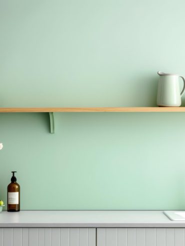 Apportez une touche d'élégance naturelle à votre cuisine grâce à un mur vert sauge