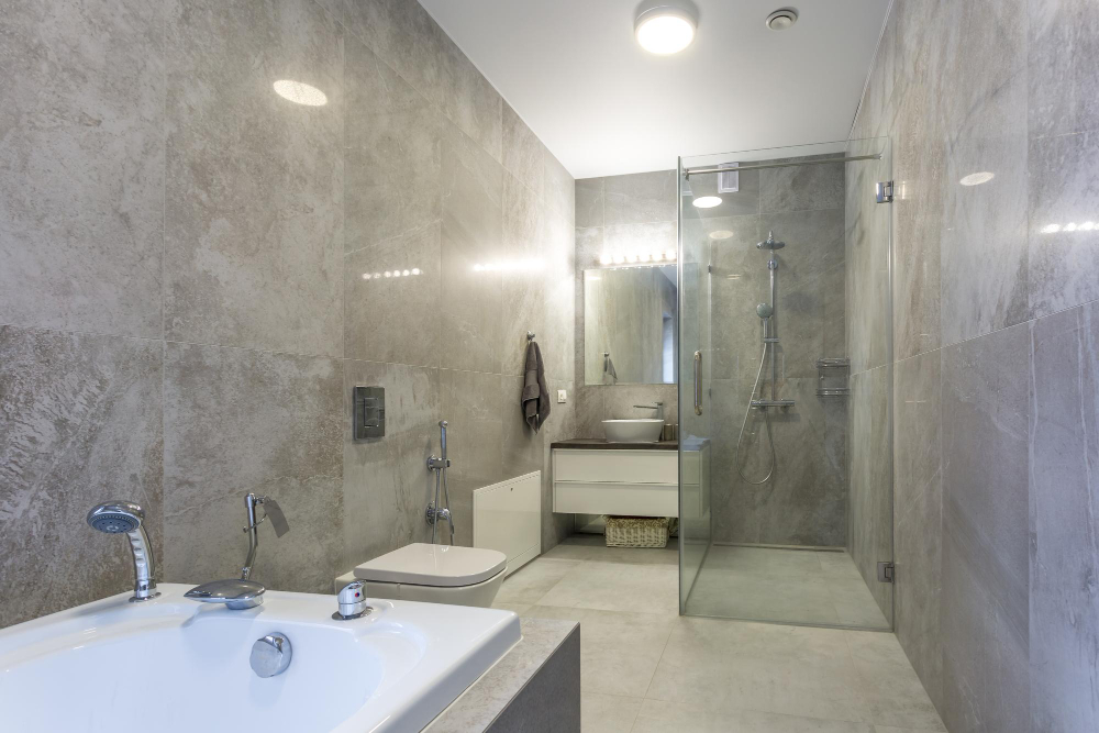 Douche béton ciré